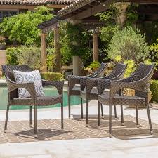 Martin Outdoor Wicker Stacking Dining Chairs Set Of 4 Multibrown Walmart Com In 2020 Backyard Furniture Outdoor Dining Chairs Outdoor Patio Decor