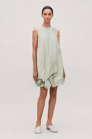 Voluminous Gathered Hem Dress Light Green Dresses Cos Hem Dress Dresses Womenswear Dress