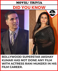 Did You Know?? Bollywood Superstar Akshay Kumar Has Not Done Any Film With  Actress Rani Mukerji In His Film Career.🤓 #akshaykumar #ranimuherjee
