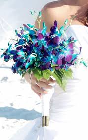 Blue Dendrobium Orchid Bridal Bouquet Orchid Bouquet Wedding Blue Orchid Bouquet Orchid Wedding