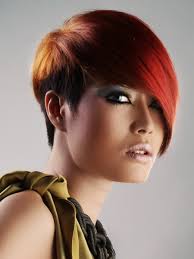 Asian women with red color long hair in modern lifestyle. Modern And Daring Long And Short Haircuts For Asian Red Hair