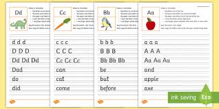 The template includes 6 lines for writing, with a dotted middle line and descender line to help students practice lower case and upper case letters. Nsw Foundation Handwriting Practice Sheets Teacher Made