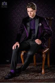 Black And Purple Tuxedo Italian Bespoke Purple Velvet Tuxedo Combined With A Black Trousers Wedding Suits Men Purple Prom Suit Groomsmen Attire Purple