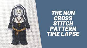 Gas mask nun cross stitch pattern for immediate download. Cross Stitch Time Lapse Speed Stitch Horror Character Cross Stitch Part 8 The Nun Youtube