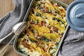 gratin de pommes de terre et de cotes de bette recette swissmilk rezept gratin rezept rezepte krautstiel