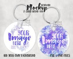 Dye Sublimation Double Sided Round Aluminum Keychain Mockup Etsy In 2020 Keychain Image Editing Apps Circle Key