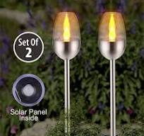 New Style Champagne Glass Garden Decor Stake Light Park ...
