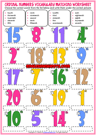 Ordinal Numbers Esl Printable Matching Exercise Worksheet For Kids In 2020 Ordinal Numbers Number Worksheets Numbers For Kids