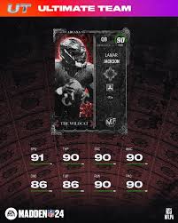 90 Overall Most Feared Lamar Jackson coming out tomorrow! #madden #madden24  #maddennfl #maddenultimateteam #maddenmobile #mut #mut24 #maddennfl #nfl  #nflfootball #maddenhighlights #nflsunday #nflnews #nflkickoff #nflplayoffs  #super bowl #probowl ...