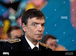 Haute Marne prefect Claude Morel attends a debate with French president