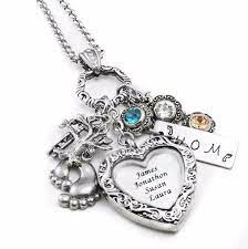 Family Heirloom Heart Locket Necklace Mother Jewelry Birthstone Jewelry Mothers Heart Locket