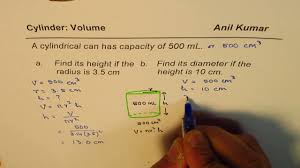 From Given Volume Of Cylinder Find Height Or Radius Youtube