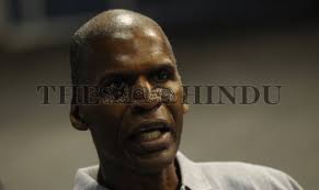 National Basketball Association (NBA) coach, Robert Parish during a special  training class organised at...