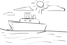 There's a whole world of life swimming below us in the ocean. A Boat Under The Sun In The Sea Razukraski Com