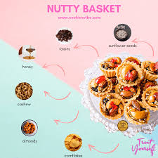 Menyediakan adunan tepung kuih cara. Nutty Basket Mini Medium