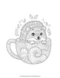 Find high quality teacup coloring page, all coloring page images can be downloaded for free for personal use only. Hedgehog In Teacup With Leaves Coloring Page Free Printable Pdf From Primarygames