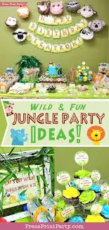 It's time to plan a baby shower. Wild Jungle Party Ideas Diy Jungle Safari Party Press Print Party