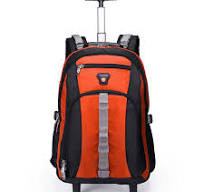 Atacado logotipo personalizado poliéster carrinho mochila viagem com rodas  grande capacidade trole mochila