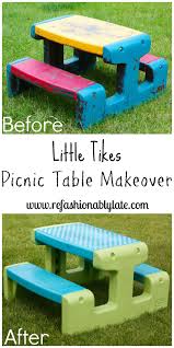 Little Tikes Picnic Table Makeover Refashionably Late Little Tikes Picnic Table Picnic Table Makeover Kids Picnic Table