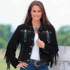 Suede Fringed Jacket Plus Size Western Wear Western Wear Western Wear For Women