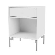 Contra nachttisch holz hochglanz lackiert weiss, schubladen 1 stück trompetenfuss chrom l:40 b:40 h:45 cm. Montana Dream Nachttisch New White