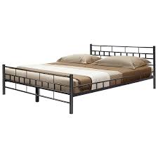 This rail system features hooks that will slide into your existing headboard and footboard (no legs). Costway Queen Size Wood Slats Bed Frame Platform Headboard Footboard Furniture Black Walmart Com Walmart Com