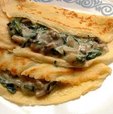 Crepes Filled With A Savory Mixture Of Spinach And Mushrooms In Bechamel Sauce Leave The Spinach Out A Spinach Stuffed Mushrooms Dinner Crepes Crepes Filling