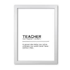 Definition Quote Teacher Help Textual Art East Urban Home Format White Grain Frame Size 30 Cm H X 21 Cm W X 5 Cm D Definition Quotes Framed Wall Art Canvas Prints
