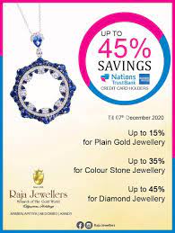 Credit card offers for jewellery. Enjoy Up To 45 Savings With Ntb Amex Credit Cards At Raja Jewellers