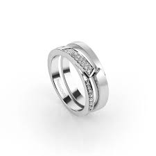 Paula Louise Alliance Gondole Modulable Diamants Joaillerie Contemporaine Bague Mariage Bague Fiancaille