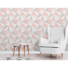 Fine Decor Arken Rose Gold Geometric Strippable Roll Covers 56 4 Sq Ft 2900 41685 The Home Depot In 2020 Gold Geometric Wallpaper Geometric Wallpaper Rose Gold Rose Gold Wallpaper