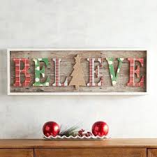 Taking Their Style Cue From The Patterns Found On Wrapping Paper Cheery Letters And A Tre Christmas Wall Decor Easy Christmas Diy Christmas Decorations Cheap