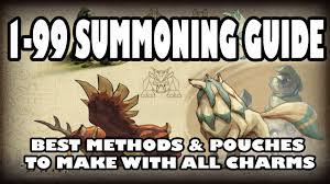 So for starters you will find the farming master by the altar at hom. Runescape Summoning Guide 1 99 Fastest Method And Pouches To Make With All Charms 2017 Youtube