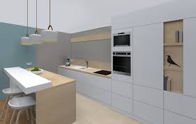 Skea Designer Blanc Bleu Jaune Cuisine Longue Cuisine Appartement Cuisine Moderne