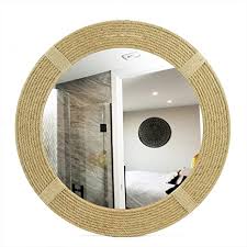 Round mirror features decorative rope loop at top. Amazon Com Twisted Rope Round Decorative Mirrors Rope Accentuated Mirror Maritime Sailor S Decor Gifts Bathroom Mirrors Nagina International 24 Inches Kitchen Dining
