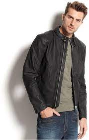 G Star G Star Hermans Leather Zip Front Jacket Shopstyle Leather Jeans Men Jackets Men Fashion Mens Casual Outfits