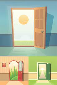 open door cartoon vector collection set of four cute doors stock illustration cute illustration vector illustration cartoon