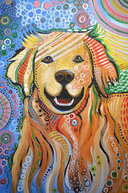 Max Abstract Dog Art Golden Retriever Art Print By Amy Giacomelli Golden Retriever Art Dog Paintings Golden Retriever Painting