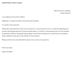 Doe authorization letter to use electricity bill to open a bank account. Authorisation Letter To Bank Template Letter Of Authorisation