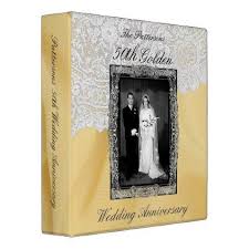 Golden 50th Wedding Anniversary Photo Album 3 Ring Binder Zazzle Com Anniversary Photos 60 Wedding Anniversary Wedding Anniversary Photos