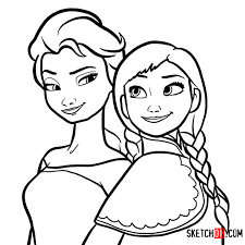 Don't want to download and print each coloring page one at a time? How To Draw Elsa And Anna Together Frozen Step By Step Drawing Tutorials Elsa Coloring Pages Frozen Coloring Pages Frozen Coloring