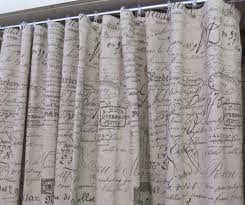 Shower Curtain In French Script 72x72 160 00 Via Etsy French Script Curtains Red Bathroom Decor