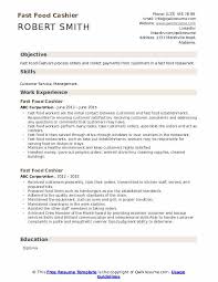 Fast Food Cashier Resume Samples Qwikresume