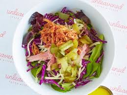 Wraps and salads dominate the menu, with a total of 10 different combinations that can be served either way. Unleavened Fresh Kitchen Restaurants Food Network Food Network