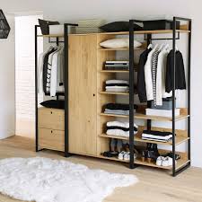 Module Armoire Large 3 Etageres 1 Penderie Hiba Meuble Penderie Etagere Vetement Penderie
