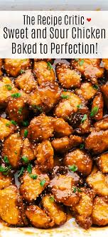 Baked Sweet And Sour Chicken Is 1000x Better Than Any Takeout It 039 S Crispy On The Outside Tender Juicy On T Baked Chicken Recipes Chicken Recipes Recipes