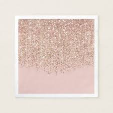 Add to paint to make it sparkly! Blush Pink Rose Gold Glitter Glam Party Napkins Zazzle Com Glitter Wall Glitter Wallpaper Rose Gold Painting