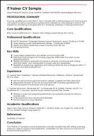 A cv is a document presenting your qualifications and experience. Cv Format For Training It Trainer Cv Sample