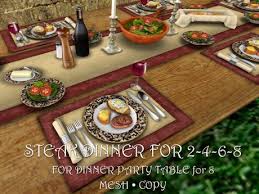 It was my only wish lol! Second Life Marketplace Steak Dinner For Rectangular Dinner Party Table For 8 Mesh