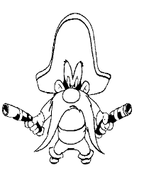 Yosemite Sam Coloring Pages By Looney Tunes Halaman Mewarnai Cara Menggambar Gambar Garis